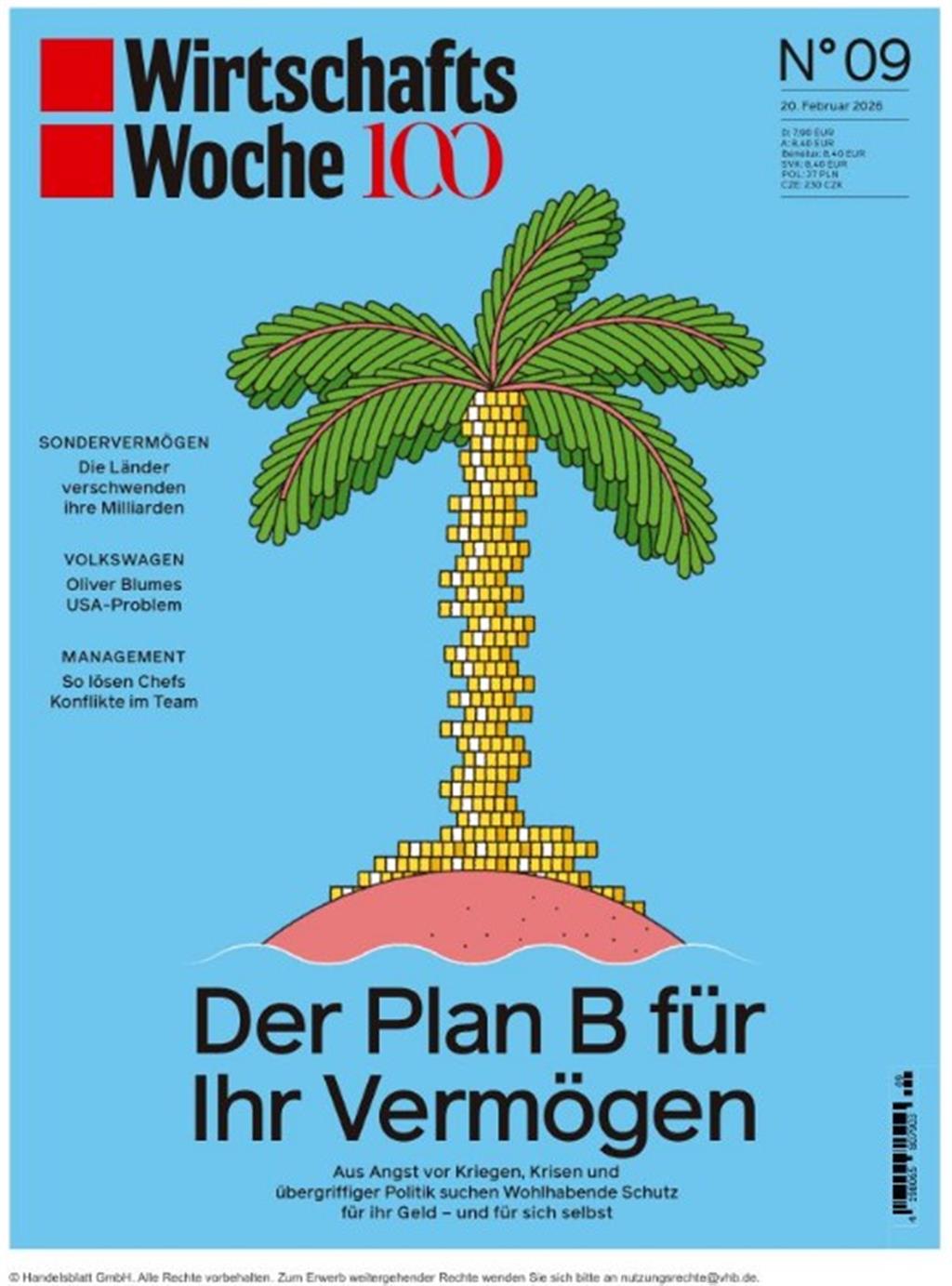 WirtschaftsWoche — complete issue cover 09/2026: Der Plan B für Ihr Vermögen